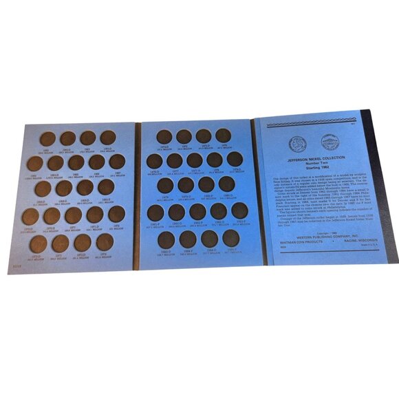 Whitman Coin Folders Statehood Quarters Jefferson Nickels & Washington Quarters - Picture 7 of 9